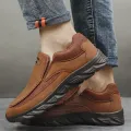 Men Leather Casual Shoes Breathable Loafers Men Sneakers 2024 New Male Comfortable Leather Flat Footwear Sneakers Men Shoes. 