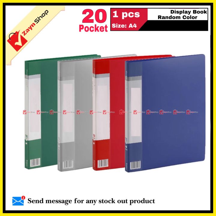 Display Book 20 Pocket Thin Plastic File Folder Display Presentation ...