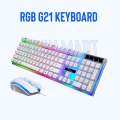 G21 Keyboard Wired USB Gaming Mouse Flexible Polychromatic LED Lights Computer Mechanical Feel Backlit Keyboard Mouse Combo Combo Package For Gamers Gaming. 