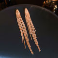 Chain Tassel Long Earrings for Women Light Luxury Premium Dangle Earrings Exaggerated Fashion Design Statement Jewelry.