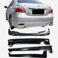 Full Body Kit For Toyota VIOS 2008 2009 2010 ,Plastic Bodykit Includes Front Bumper Lip,Rear Bumper Lip,Side Skirt - Without Paint. 