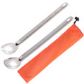 Tiartisan Ultralight Titanium Spoon Spork Long Handle Tableware Outdoor Camping Portable Matte Polished Dinner Cutlery.
