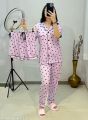 Printed Sanrio Hello Kitty Summer Cute 3 Pcs Pajamas Set For Women. 