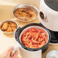 10pc Oil-Proof Aluminum Foil Tin Box Round Disposable BBQ Tray Non-Stick Liner Steaming Basket Mat for Cake Pastry Food Bakeware.