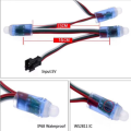 2024 new DC5V 50nodes/string 7 inches(18cm) spacing WS2811 addreable LED pixel string light,IP68;RGB full color;24AWG wire. 