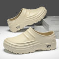 Chef Shoes Anti Slip and Oil Proof Work Shoes Slip-on Shoes Mens Casual Trendy Slipper One Step Fashion Garden Shoes for Beach. 