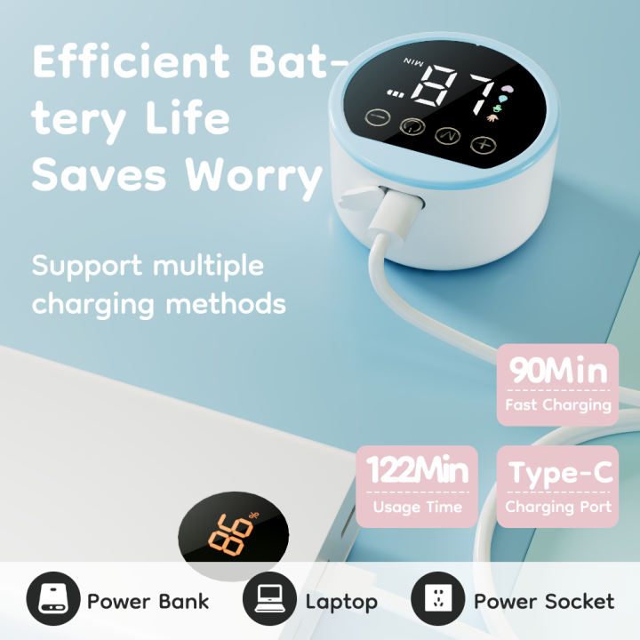 MAMIJOY%202PCS%20Wearable%20Electric%20Breast%20Pumps%204%20Modes%EF%BC%8612%20Levels%20Hands%20Free%20Breast%20Pump%2040dB%20Low%20Noise%20Free%2019/24mm%20Flange%20DEB26D%20-%20Image%204