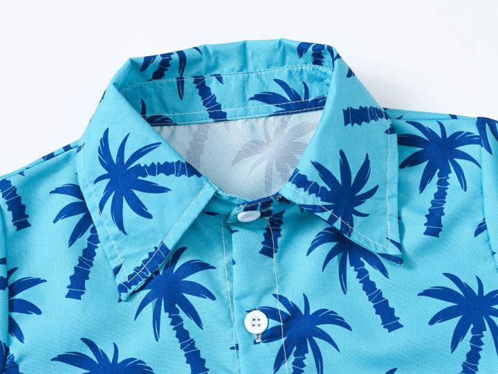 Beach%20wind%20holiday%20wind%20print%20casual%20boys'%20shirts%20Summer%20children's%20short%20sleeve%20fashion%20lapels%20cool%20coconut%20tree%20Korean%20shirt%20-%20Image%203