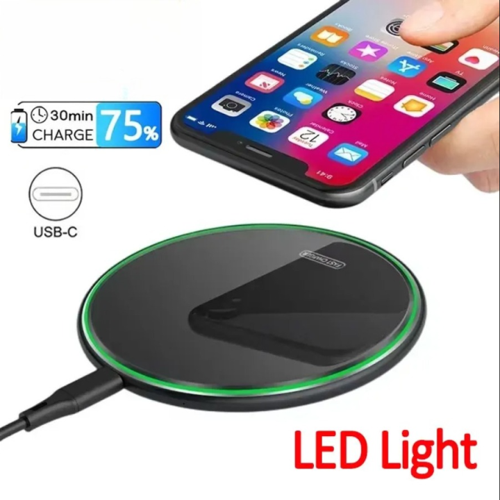 Wireless Charger Pad Metal Phone Chargers Fast Charging Station for iPhone 17 16 15 14 13 12 Pro Max 8 X Mini Airpods
