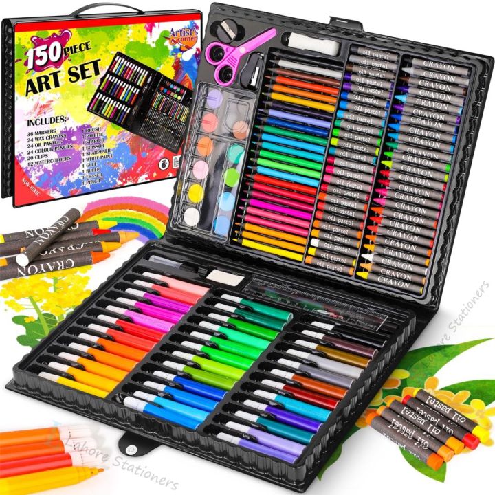 150 PCs Colouring Art Kit,Assorted Colouring Kit, Multi - Character ...