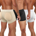 Men Hip Lift Body Shaper Sponge Fake Butt Padded Boxer Briefs Hollow out Breathable Slimming Underwear Body Shaping Enhancement.
