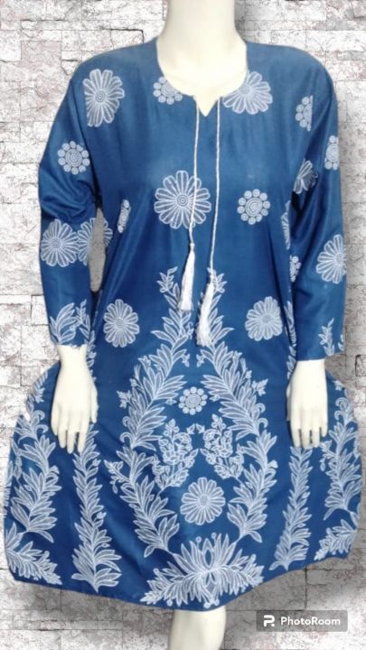 Zink Skin colour stylish block Printed stitched Arabic lown kurti women &girls kurti casual shirt very soft & comfortable stuff