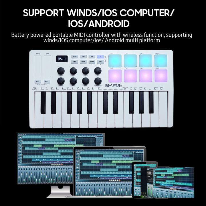 M-VAVE%20MIDI%2025-Key%20Controller%20Keyboard%20Piano%20Portable%20USB%20Keyboard%20&%208%20RGB%20Backlit%20Pads%208%20Knobs%20Music%20Keyboard%20Instruments%20-%20Image%203