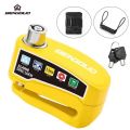 Motorcycle Bicycle Lock Alarm Protection Padlock Waterproof Brakelock with Keys Safety Anti-Theft Scooter Wheel Disc Brake Locks.
