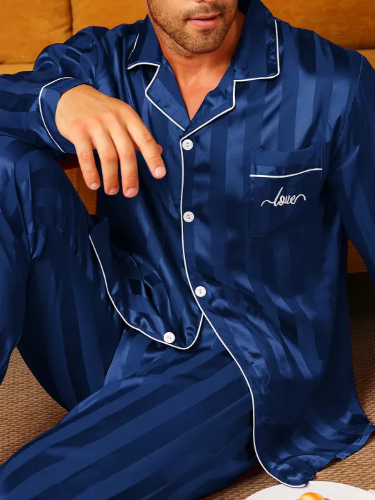 Two%20piece%20sets%20men's%20pajamas%20autumn%20and%20winter%20silk%20satin%20long%20sleeved%20pants%20casual%20minimalist%20letter%20embroidered%20sleepwear%20set%20-%20Image%204