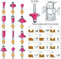 12pcs Router Bit set 1/4" Shank For wood working. 