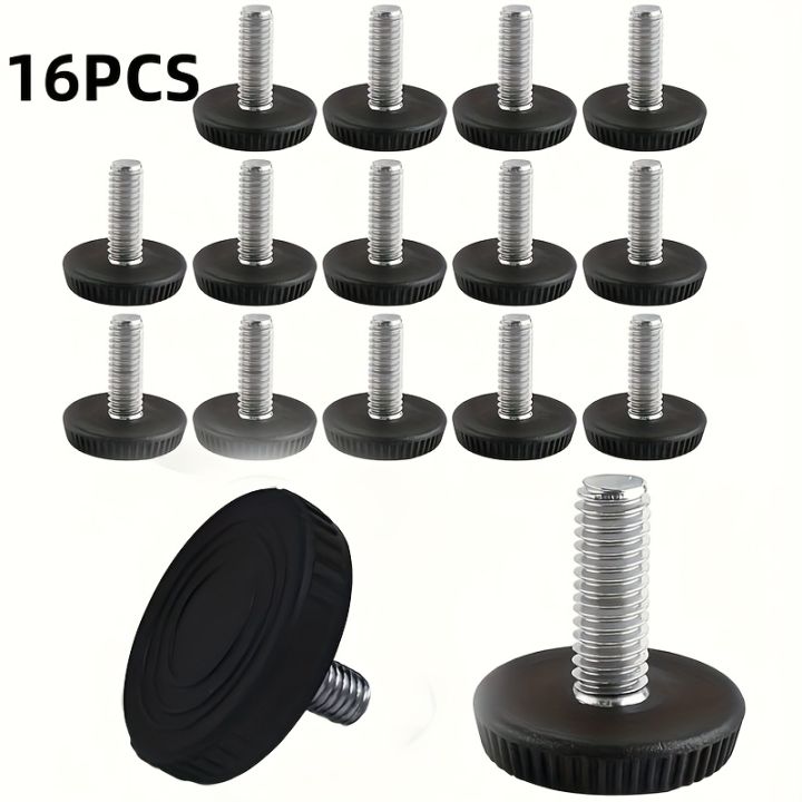 16pcs M8 Adjustable Threaded Furniture Legs - Horizontal Foot Screws ...