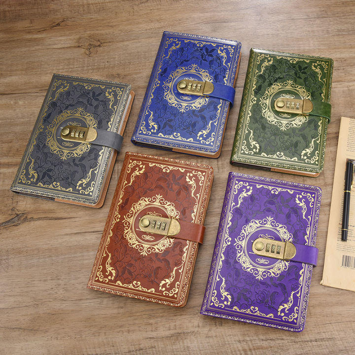 Retro%20Digital%20Password%20Notebook%20Journal%20With%20Lock%20A5,Diary%20Perfect%20for%20Men%20and%20Women-PU%20Leather%20Combination%20Lock%20Persons%20Privacy%20-%20Image%203
