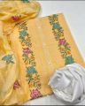 Paper cotton Fabric Tarkashi work heavy embroidered Unstitched 3 piece dress for women. 