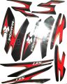 Bajaj Discover 135 Black Red Full Sticker Kit. 