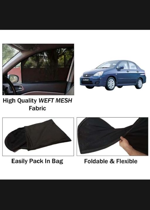 Suzuki Liana Blinds set of 4 pieces Folding Stuff Dark Black Colour Curtains