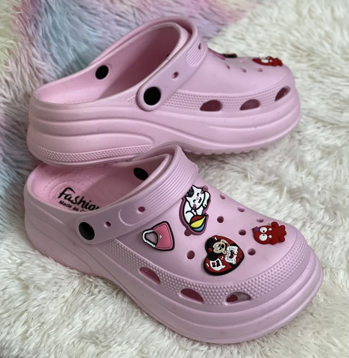 Girls%20Fashion%20EVA%20Rubber%20Platform%20Crocs%20%7C%20High%20Heel%20Soft%20Sole%20Sandals%20with%20Cartoon%20Charms%20-%20Image%203