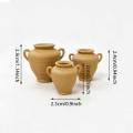 Miniature Ceramic Three-Piece Set, Dollhouse Retro Decorative Item, Realistic Clay Scene Prop, for Enthusiasts' Collection..
