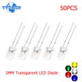 50pcs 100pcs Transparent LED Diode 5MM Super Bright White Orange Red Yellow Blue Green Light LED Bulbs Emitting Diodes Kit. 