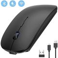 M2 Dual Mode Wireless Plus Bluetooth Mouse Rechargeable RGB Lighting.