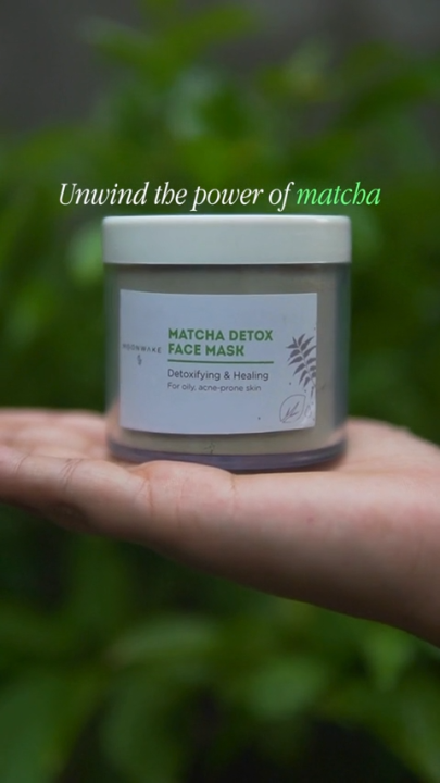 Moonwake Matcha Detox Face Mask - Natural Soothing Detox & Healing Formula for Oily/Sensitive Skin - 30G