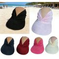 1Pc Beach Sun Hat Women's Sun Protection Empty Top Sun Hat with Brim New Fashion for Vacation Travel Outdoor Sports Ponytail Hot. 