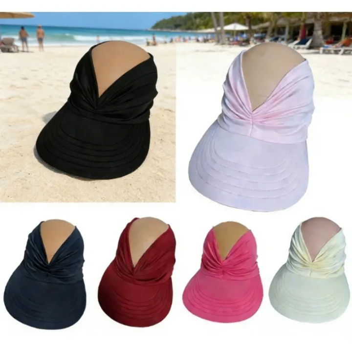1Pc%20Beach%20Sun%20Hat%20Women's%20Sun%20Protection%20Empty%20Top%20Sun%20Hat%20with%20Brim%20New%20Fashion%20for%20Vacation%20Travel%20Outdoor%20Sports%20Ponytail%20Hot%20-%20Image%202