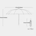 12 Bone Black Glue Fully Automatic Umbrella With Thick And Durable Keel Three Fold Umbrella UV Resistant Folding Umbrella. 