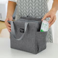 Lunch Bag Nylon Waterproof Thermal Insulation Large Capacity Double Side Pocket Portable Lunch Box Storage Bags Picnic Food Bags.