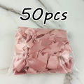 (50pcs) 1 inch fresh pink ribbon bows Polyester Satin Bow Flower DIY Craft Decoration. 