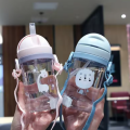 350ml Kids Drinking Cup Feeding Bottle With Straw Gravity Ball Wide Caliber Bottle.