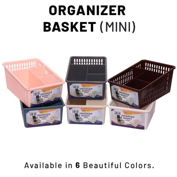 Multipurpose Mini organizer basket with partitions to organize makeup stationary drawers wardrobe desk organiser storage box separator