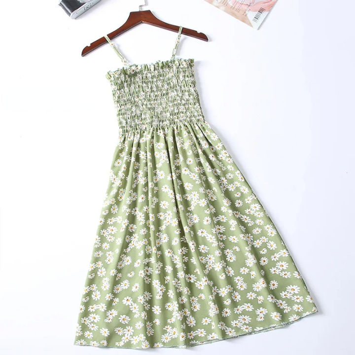 Summer%20Chiffon%20Camisole%20Sleeveless%20Dress%20Women%20Mini%20Dresses%20Fashion%20Elastic%20%20Waist%20Casual%20Spaghetti%20Strap%20Dresses%20Vestidos%20Girls%20-%20Image%204