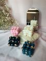 Large bubble candle with gold leafs with customise colour and scents. 