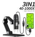 1000X 3 in 1 Digital Microscope Camera Portable Electronic Microscope For Soldering LED Magnifier Type-C USB Charge Magnifier. 