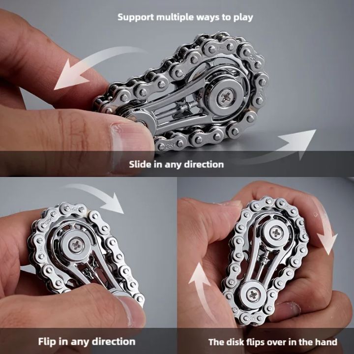 Chain Tooth Mechanical Flywheel Fidget Spinner Antistress Anxiety Metal Bike Chains Spinner EDC Toys for Children Adult Hand Toy