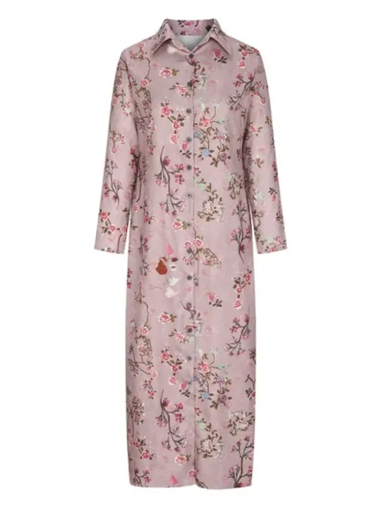 2024%20Summer%20New%20Fashion%20Long%20Women's%20Dress%20Single%20Breasted%20Long%20Sleeved%20Elegant%20Print%20Loose%20Vacation%20Banquet%20Dress%20-%20Image%204