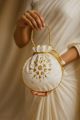 Fancy embroidered clutch/potli bag for wedding parties designer traditional potli gol bag with Handmade Gota work. 