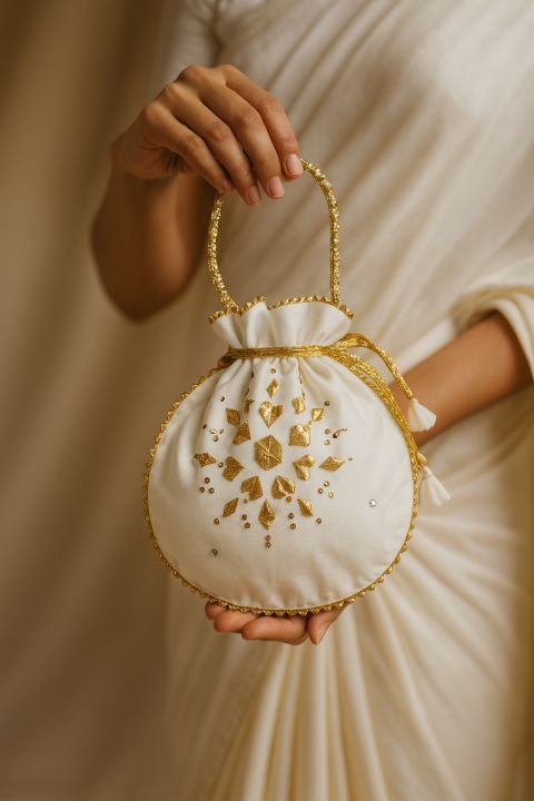 Fancy%20embroidered%20clutch/potli%20bag%20for%20wedding%20parties%20designer%20traditional%20potli%20gol%20bag%20with%20Handmade%20Gota%20work%20-%20Image%203