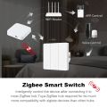Manhot Smart EU Zigbee Button Switch No Capacitor Wire Required 1/2/3Gang Wall Light Switch Work With Tuya Alexa  Home. 