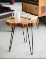 Custom Live Edge Coffee Tables – Rustic Minimalistic  sheesham Wood Slab Tables with Hairpin Legs – Natural Round Center Table for Living Room. 