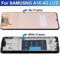 A16 5G  A166 SM-A166B Display With Frame For  A16 4G LCD SM-A165F Display Touch Screen Digitizer Assembly Replacement. 