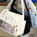 2025 New Japanese Harajuku School Bags for Teenage Girls New Transparent Itabag Crossbody Bag DIY Badges Display Plate Ita Bag. 