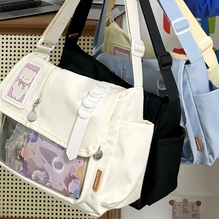 2025 New Japanese Harajuku School Bags for Teenage Girls New Transparent Itabag Crossbody Bag DIY Badges Display Plate Ita Bag