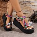 Ladies new summer thick soled shoes Women comfort cloth Sandals Beach Set Foot Sandals exposed toe Light Casual Slippers Zapatos.